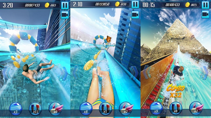 Kostenlose Spiele-Apps - das sind Bilder zum Spiel Wasserrutsche 3D