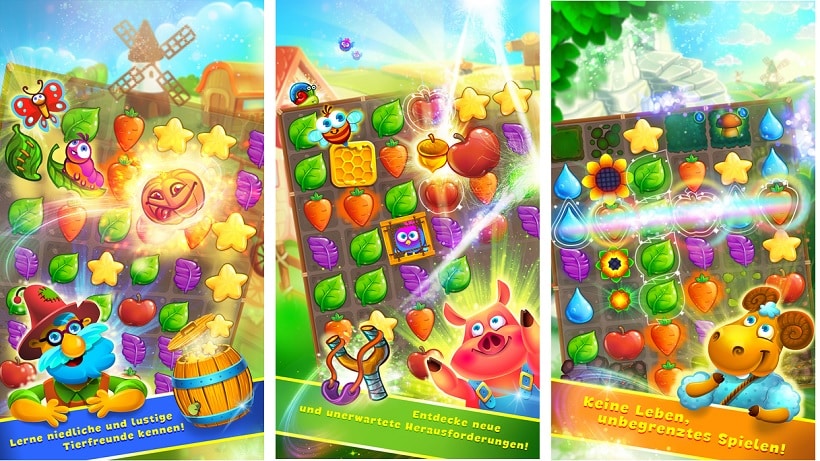 Kostenlose Spiele-Apps - das sind Bilder zum Spiel Farm Charm Match 3 Blast King