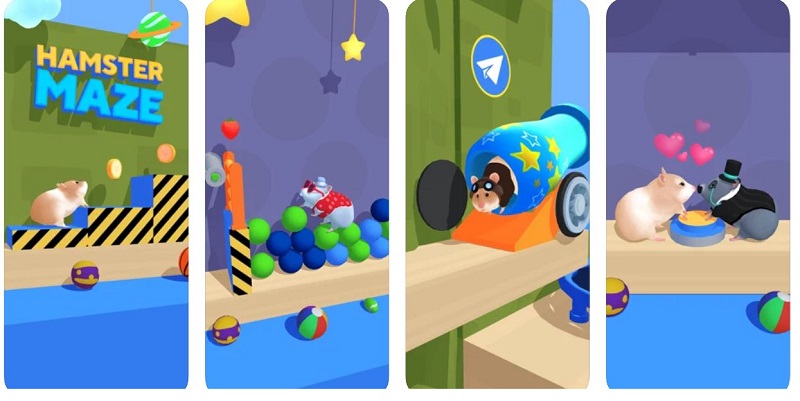 Das sind die offiziellen iOS-Screenshots zum Spiel Hamster Maze