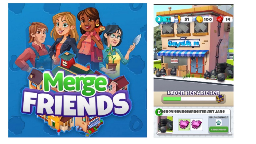 Kostenlose Spiele-Apps - das sind Bilder zum Spiel Merge Friends