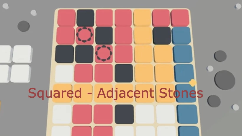 Squared Adjacent Stones Puzzle