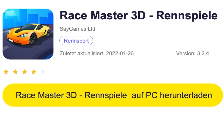 Race Master 3D - spielt es mit dem Emulator für PC