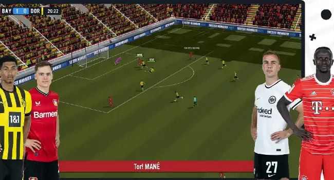 Aktuelle Spielszenen werden euch in Soccer Manager 23 in 3D gezeigt