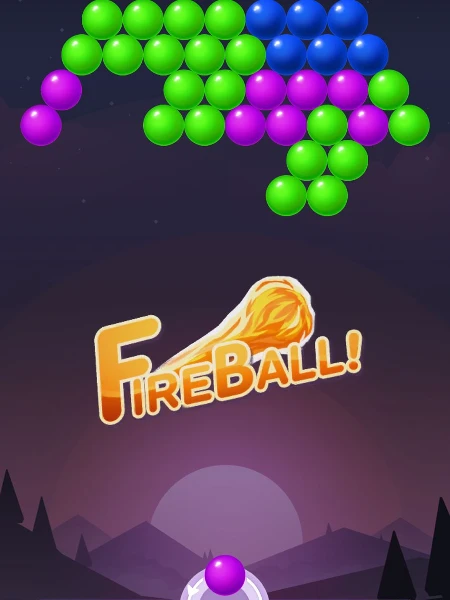 Bubble Shooter Rainbow: Ein Feuerball kann sehr nützlich sein
