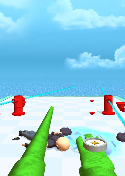 Magic Friends Rainbow Hands: Mit Wasser bringt ihr eure Gegner auch zur Strecke (Credit: Screenshot aus meinem Spiel)