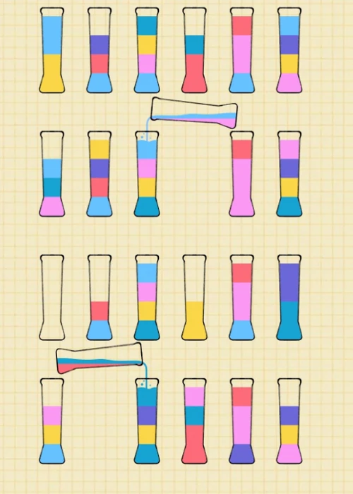 Je mehr Vasen, Flaschen oder Reagenzgläser hinzukommen, desto komplizierter wird das crazy Game