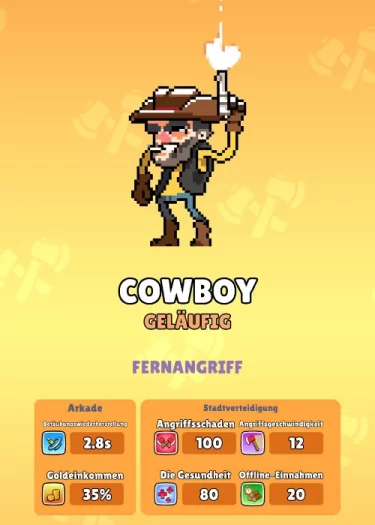 Der Cowboy ist mein erster, neuer Held in Timberman 2