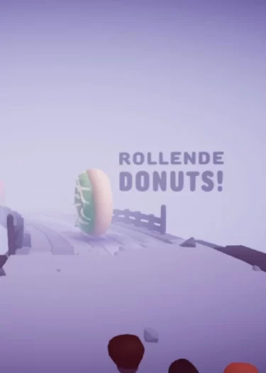 Achtet in Populus Run auf die rollenden Donuts