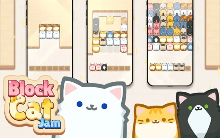 Block Cat Jam ist ein schönes Match 3-Spiel