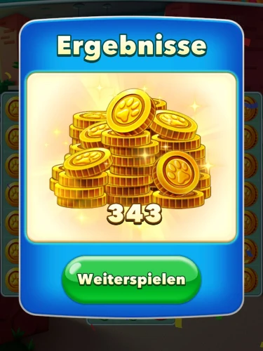 In meiner ersten Bonusrunde konnte ich 343 Münzen gewinnen