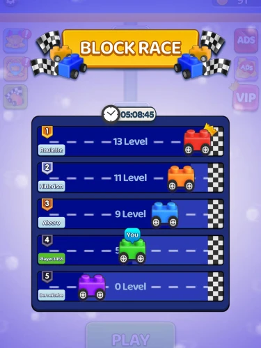 Block Sort bietet euch auch ein Rennen gegen andere SpielerInnen