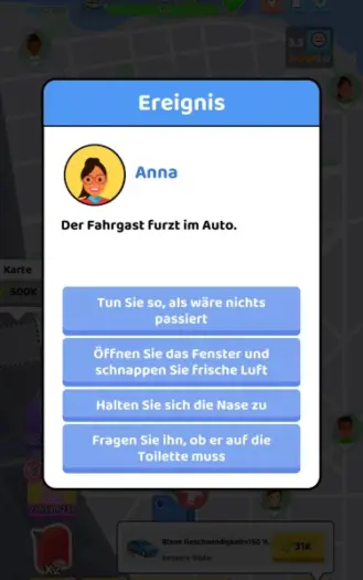 Pick me up: Das Spiel bietet euch verschiedene Ereignisse, auf die ihr reagieren müsst