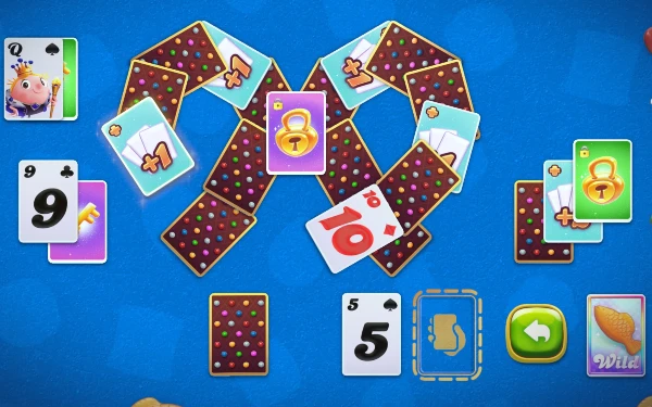 So schaut das Spielfeld von Candy Crush Solitaire aus