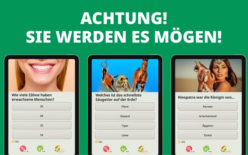 Quizzland bietet euch über 40.000 Fragen