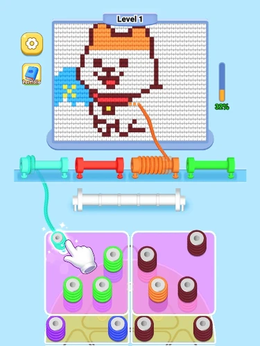 Wool Sort wäre ohne Dauerwerbung ein besseres Spiel 2 Level 1 von Wool Sort ist natürlich sehr einfach