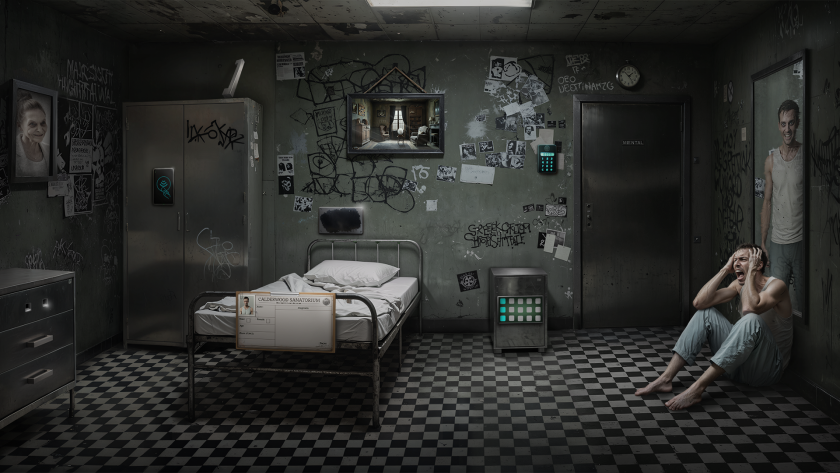Flucht aus der Innenanstalt ist ein geniales Escape-Room-Spiel 2 Die düstere Umgebung in Flucht aus der Innenanstalt ist bedrückend