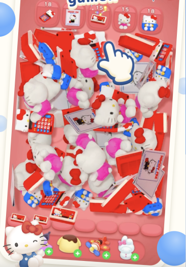 Farben spielen in dem Game  Hello Kitty Merch Match eine wichtige Rolle