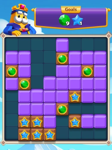 Block Kingdom ist ein Mix aus Royal Match und Block Blast 2 Die Ziele des Spiels Block Kingdom werden euch am oberen Rand angezeigt