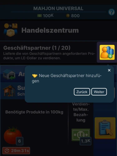 Logistics Empire Truck Manager: Wählt den gewünschten Geschäftspartner-Typ aus