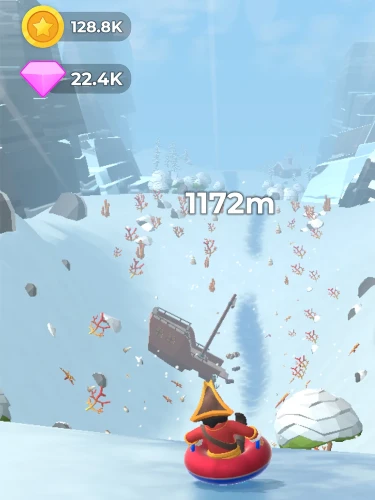 Wie weit werdet ihr in Sled Surfers rutschen?