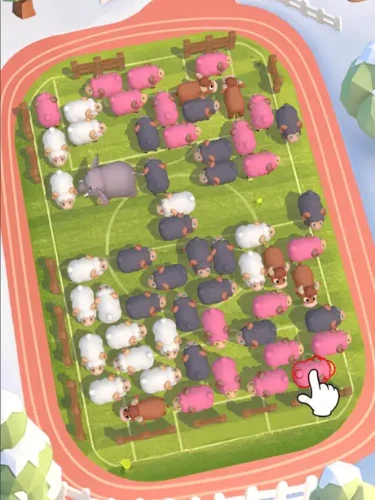 So schaut das 188. Level des Spiels Sheep Dash Sheep Away aus