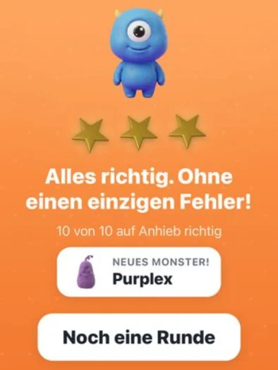 Monster Mathe: Diese kostenlose Mathe-App kommt ohne Werbung und Internet aus 2 Das ist Fred, der euch zu Beginn des Spiels Monster Mathe erwartet (Screenshot)